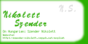 nikolett szender business card